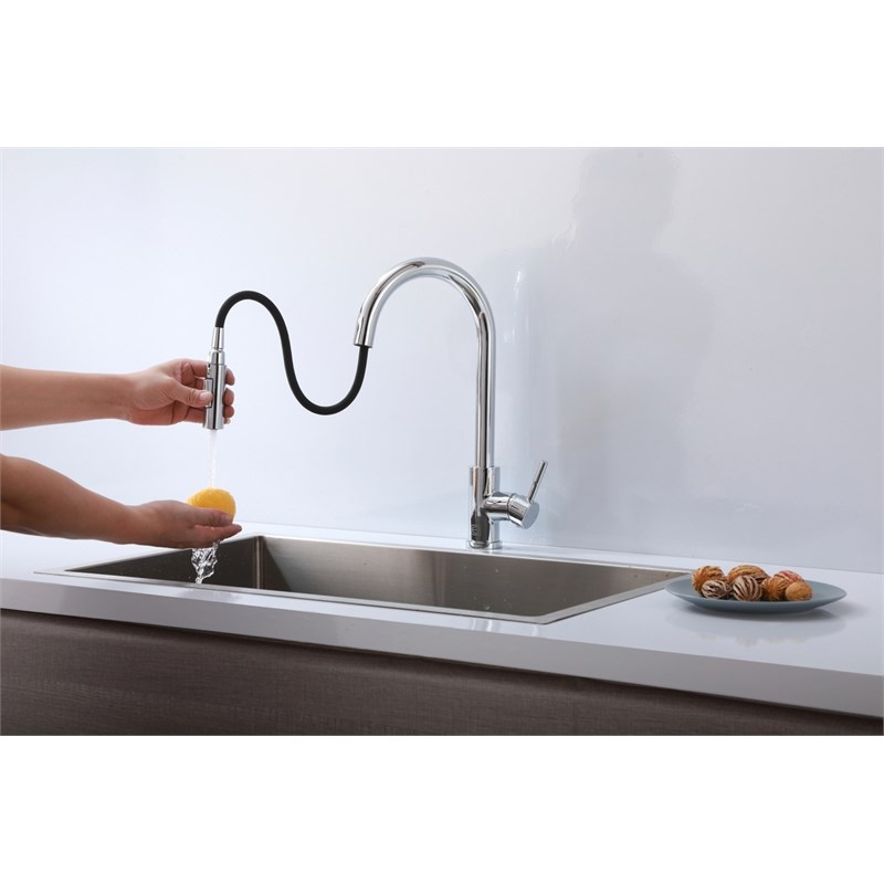 Elegant Kitchen and Bath Jack Stainless Steel Kitchen Faucet in Chrome