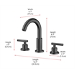Elegant Kitchen and Bath Leah Brass Double Handle Bathroom Faucet in Matte Black