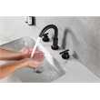 Elegant Kitchen and Bath Leah Brass Double Handle Bathroom Faucet in Matte Black