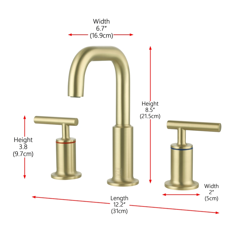 Elegant Kitchen and Bath Tobias Brass Double Handle Bathroom Faucet in Gold