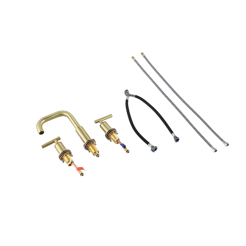 Elegant Kitchen and Bath Tobias Brass Double Handle Bathroom Faucet in Gold