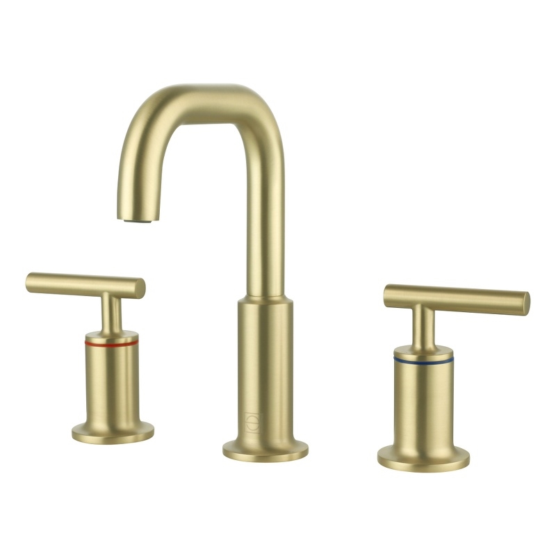 Elegant Kitchen and Bath Tobias Brass Double Handle Bathroom Faucet in Gold