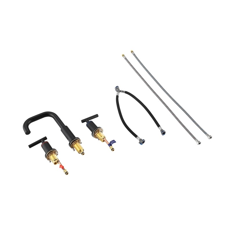 Elegant Kitchen and Bath Tobias Brass Double Handle Bathroom Faucet in Black