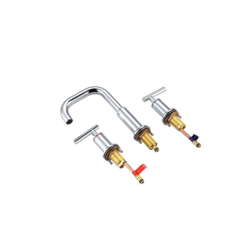 Elegant Kitchen and Bath Tobias Brass Double Handle Bathroom Faucet in Chrome