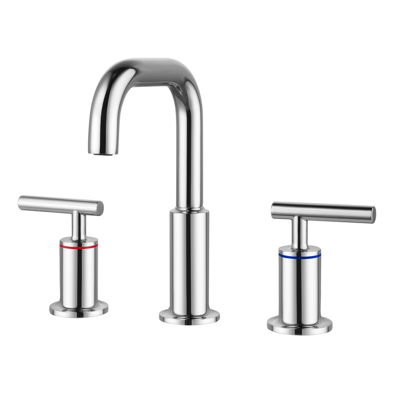 Elegant Kitchen and Bath Tobias Brass Double Handle Bathroom Faucet in Chrome