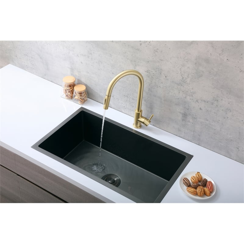 Elegant Kitchen and Bath Luca Stainless Steel Kitchen Faucet in Brushed Gold