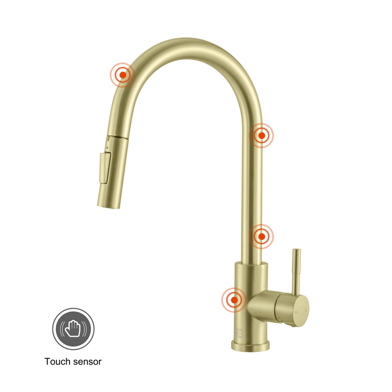 Elegant Kitchen and Bath Luca Stainless Steel Kitchen Faucet in Brushed Gold