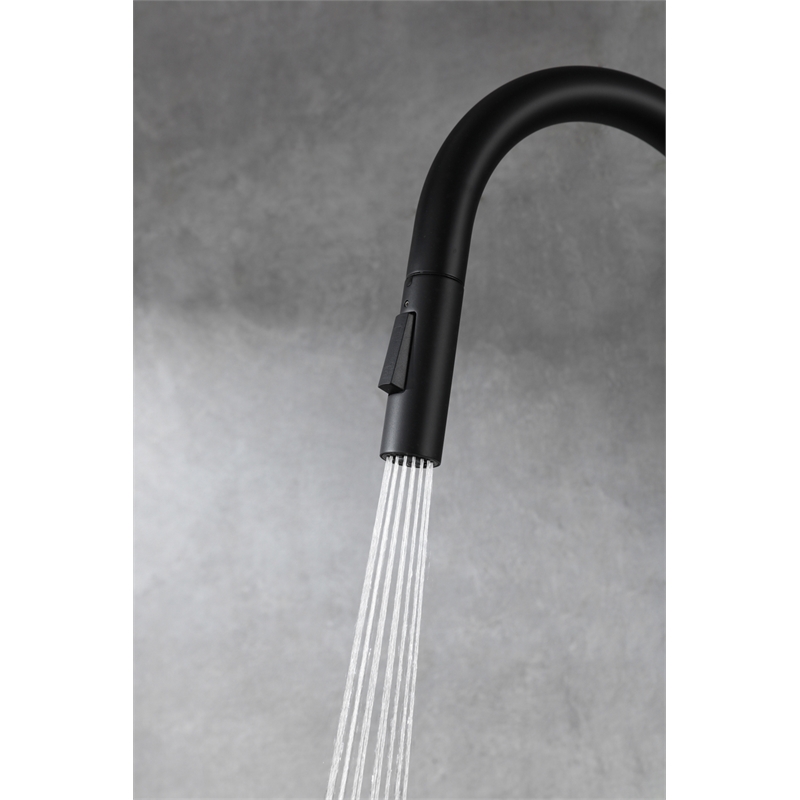 Elegant Kitchen and Bath Luca Stainless Steel Kitchen Faucet in Matte Black