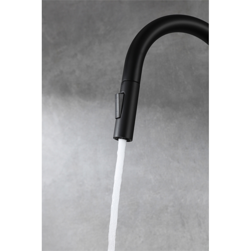 Elegant Kitchen and Bath Luca Stainless Steel Kitchen Faucet in Matte Black