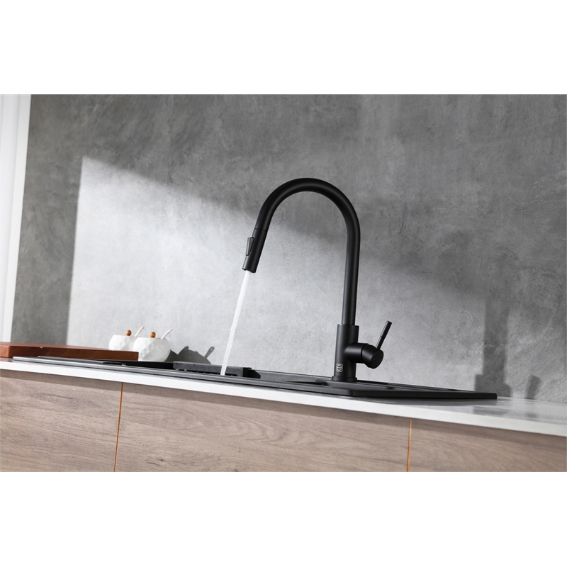 Elegant Kitchen and Bath Luca Stainless Steel Kitchen Faucet in Matte Black