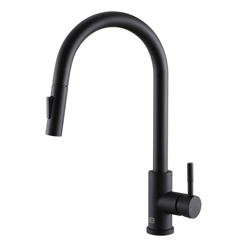 Elegant Kitchen and Bath Luca Stainless Steel Kitchen Faucet in Matte Black