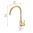 Elegant Kitchen and Bath Finn Stainless Steel Kitchen Faucet in Brushed Gold