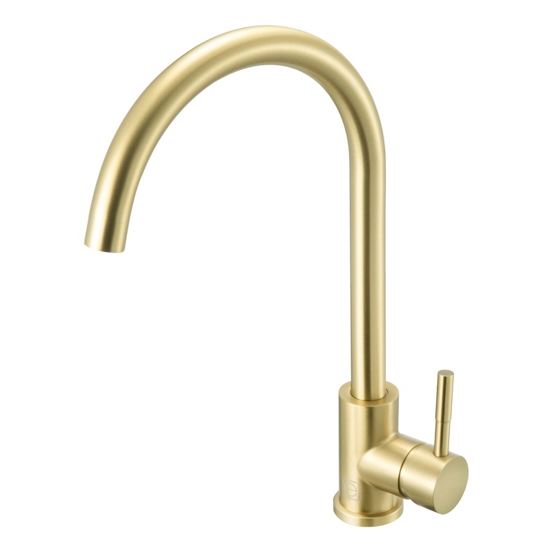 Elegant Kitchen and Bath Finn Stainless Steel Kitchen Faucet in Brushed Gold