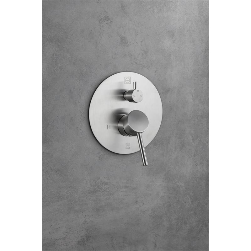 Elegant Kitchen and Bath George Brass Shower and Tub Faucet in Brushed Nickel