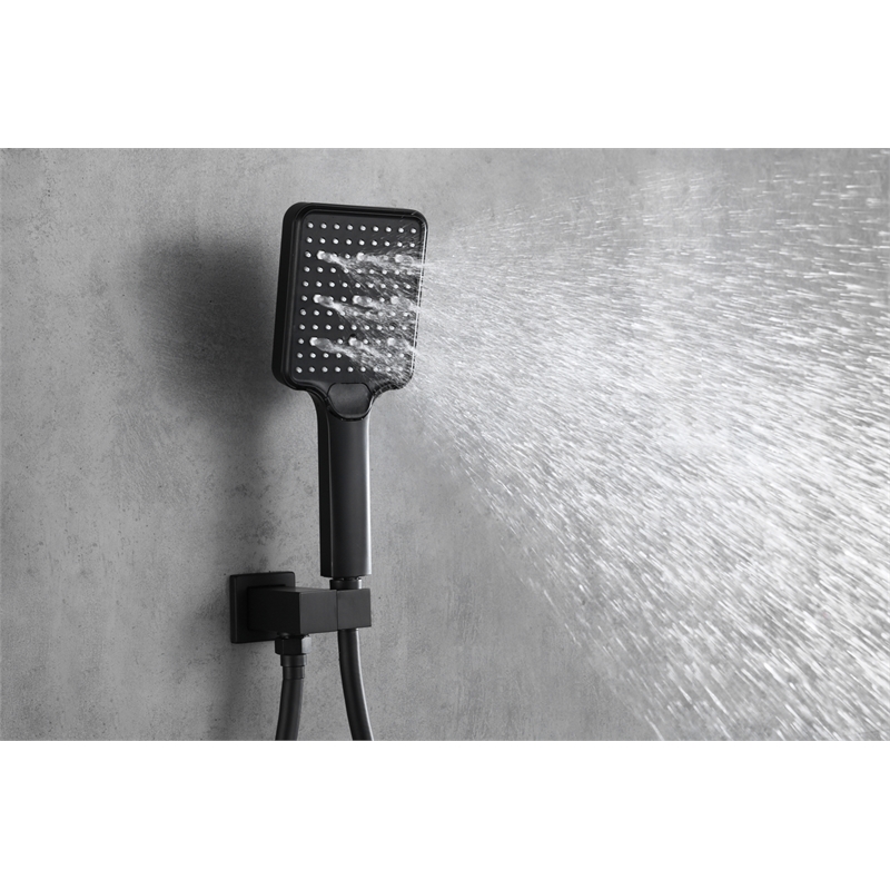 Elegant Kitchen and Bath Petar Brass Shower Faucet System in Black