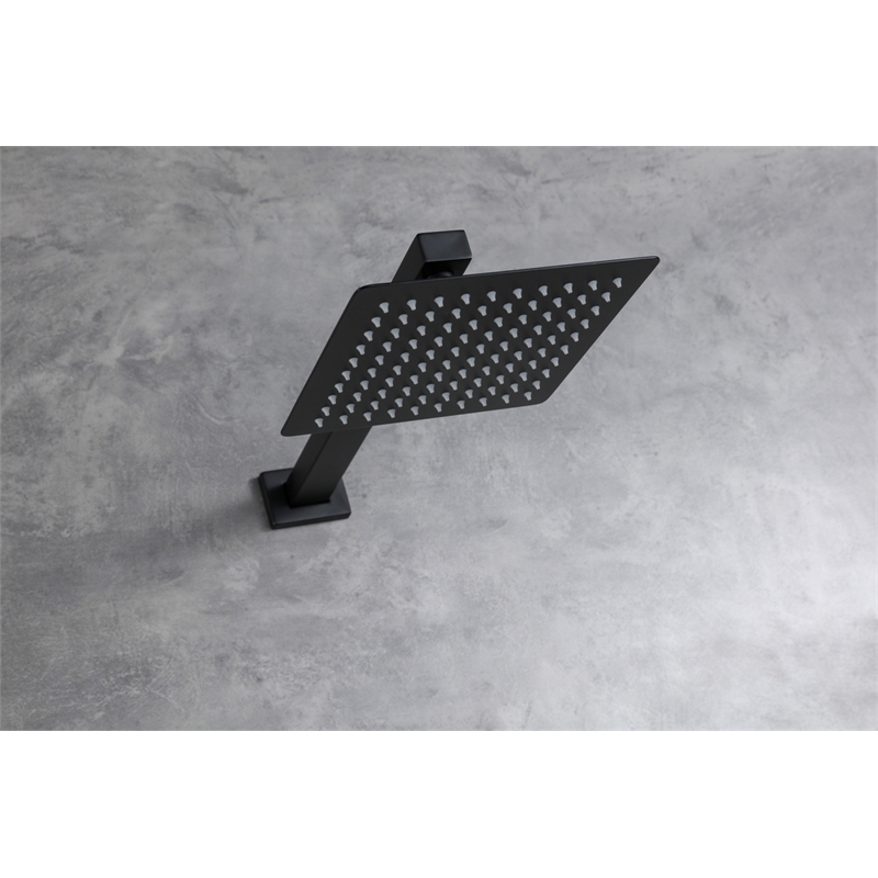 Elegant Kitchen and Bath Petar Brass Shower Faucet System in Black