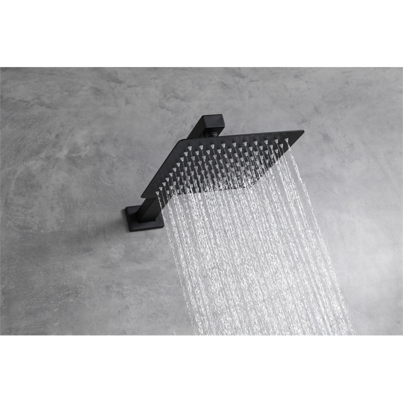 Elegant Kitchen and Bath Petar Brass Shower Faucet System in Black