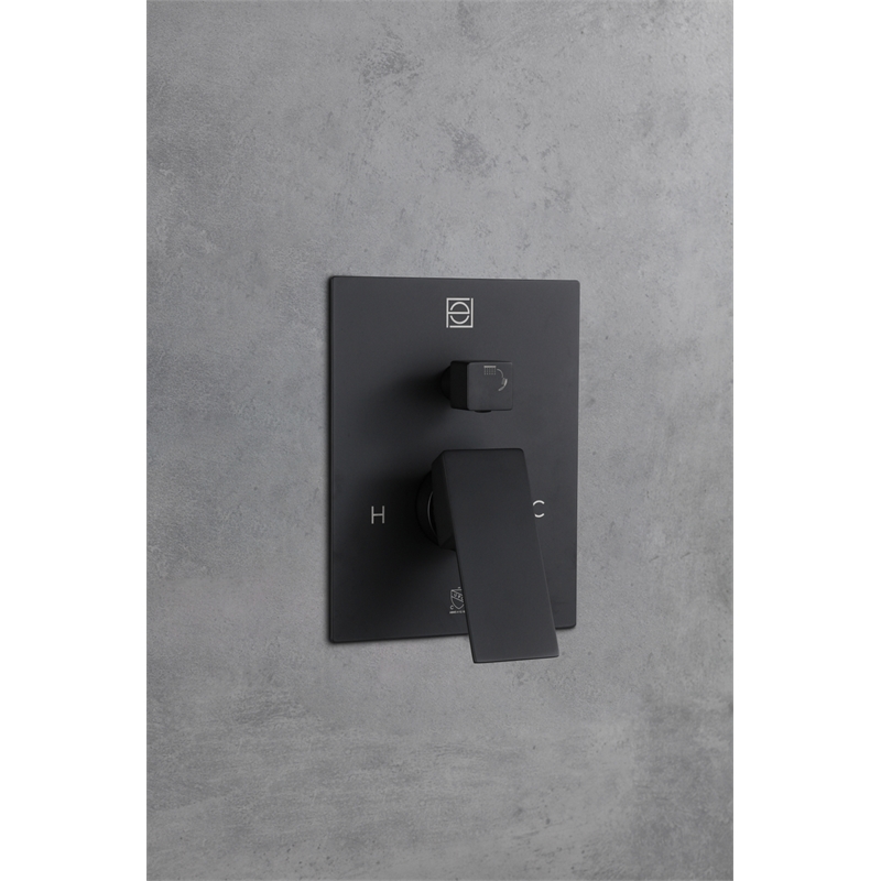 Elegant Kitchen and Bath Petar Brass Shower Faucet System in Black