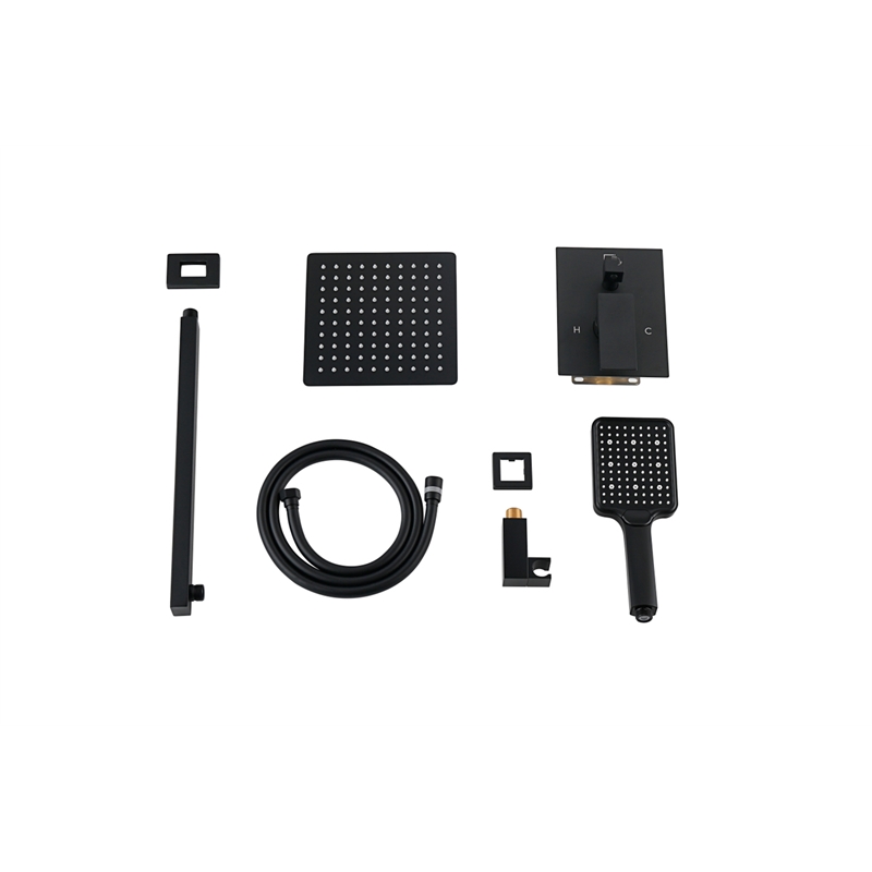 Elegant Kitchen and Bath Petar Brass Shower Faucet System in Black