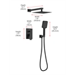 Elegant Kitchen and Bath Petar Brass Shower Faucet System in Black
