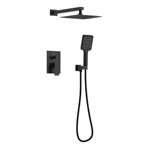 Elegant Kitchen and Bath Petar Brass Shower Faucet System in Black