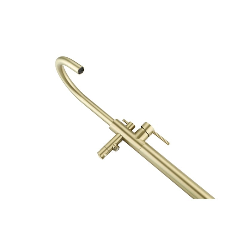 Elegant Kitchen and Bath Steven Brass Floor Mounted Tub Faucet in Brushed Gold
