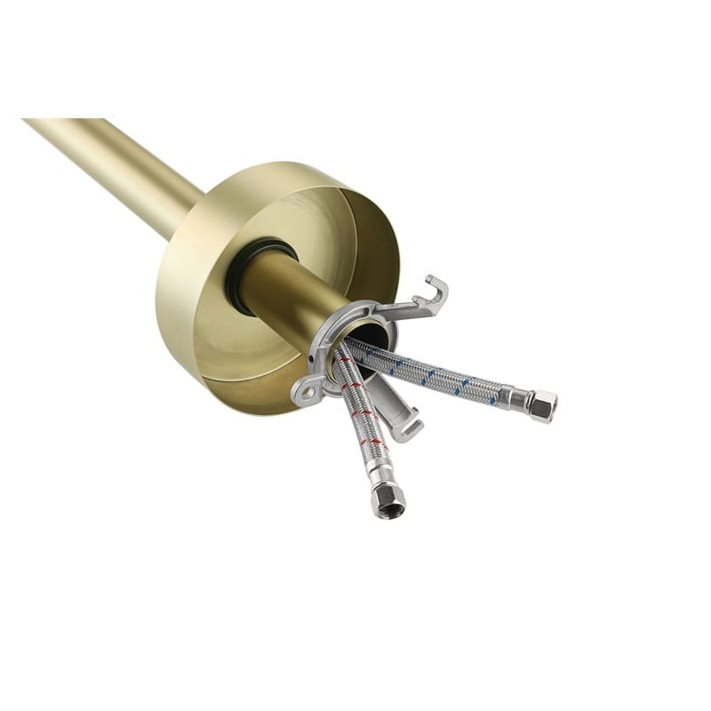 Elegant Kitchen and Bath Steven Brass Floor Mounted Tub Faucet in Brushed Gold