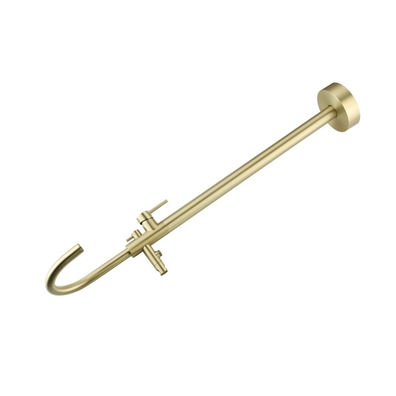 Elegant Kitchen and Bath Steven Brass Floor Mounted Tub Faucet in Brushed Gold