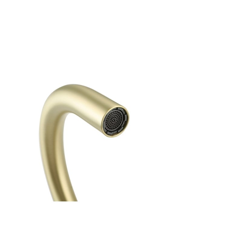 Elegant Kitchen and Bath Steven Brass Floor Mounted Tub Faucet in Brushed Gold
