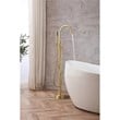 Elegant Kitchen and Bath Steven Brass Floor Mounted Tub Faucet in Brushed Gold