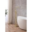 Elegant Kitchen and Bath Steven Brass Floor Mounted Tub Faucet in Brushed Gold