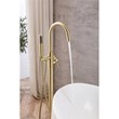 Elegant Kitchen and Bath Steven Brass Floor Mounted Tub Faucet in Brushed Gold