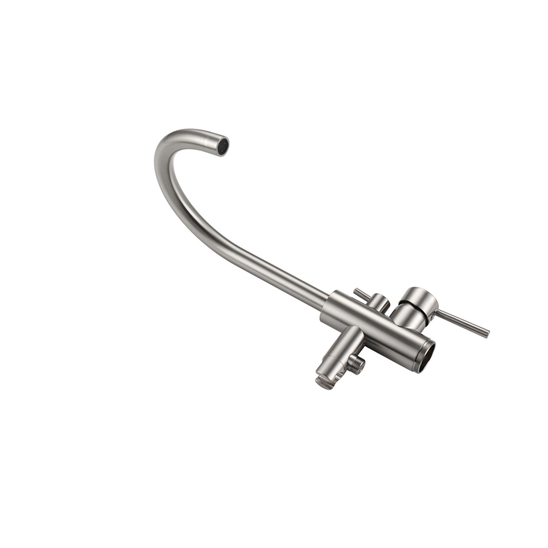 Elegant Kitchen and Bath Steven Brass Floor Mounted Tub Faucet in Brushed Nickel