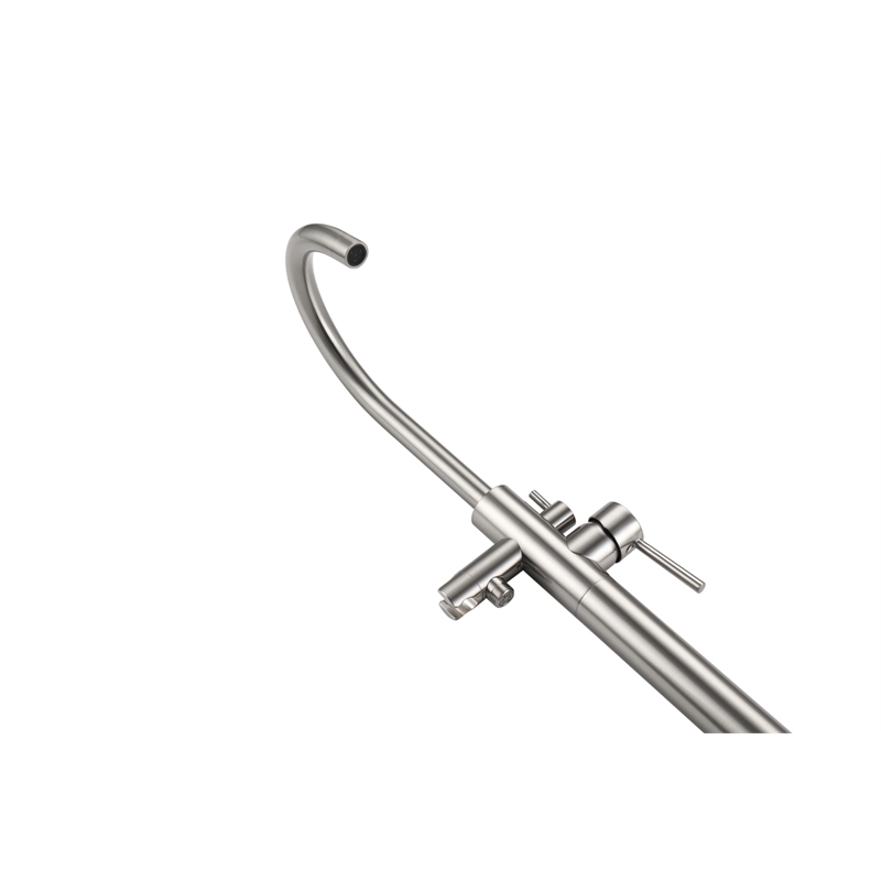 Elegant Kitchen and Bath Steven Brass Floor Mounted Tub Faucet in Brushed Nickel