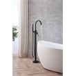 Elegant Kitchen and Bath Steven Brass Floor Mounted Tub Faucet in Matte Black
