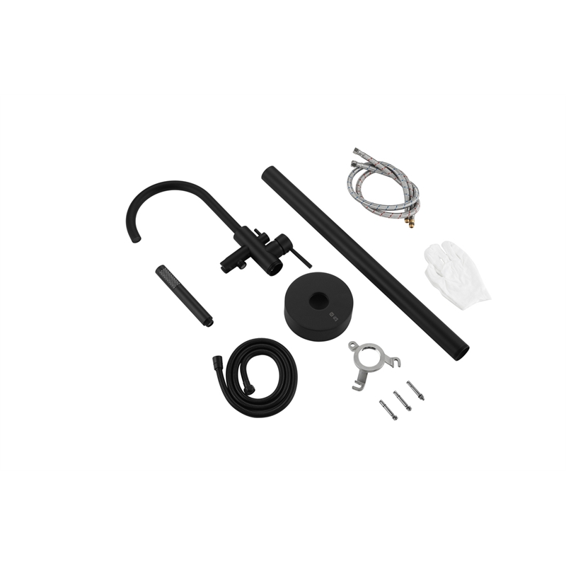 Elegant Kitchen and Bath Steven Brass Floor Mounted Tub Faucet in Matte Black