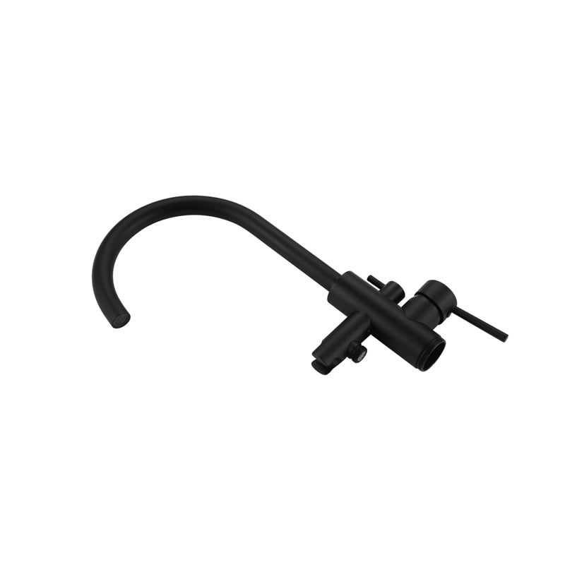 Elegant Kitchen and Bath Steven Brass Floor Mounted Tub Faucet in Matte Black