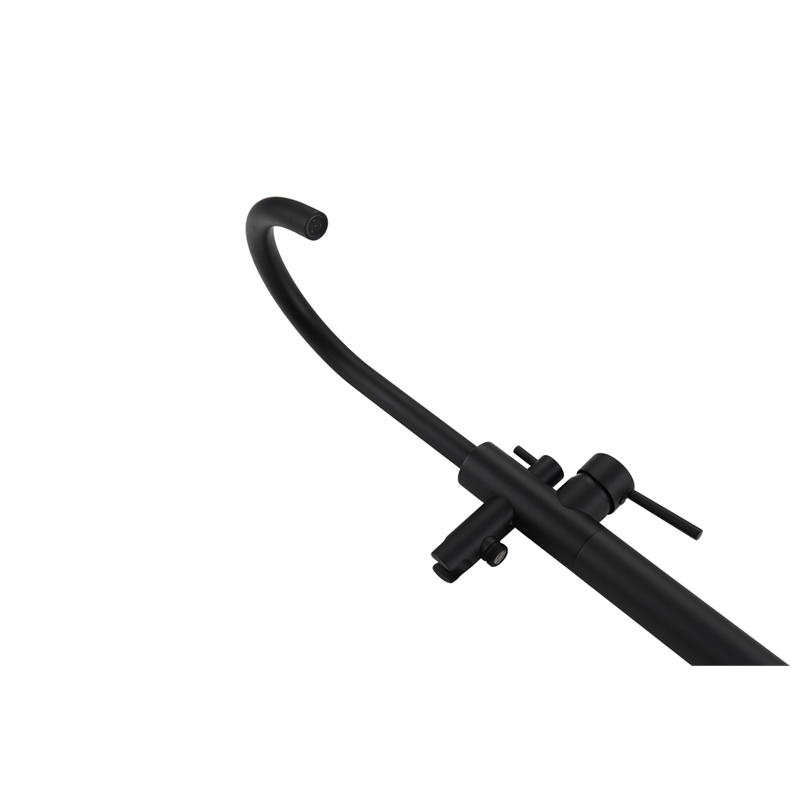 Elegant Kitchen and Bath Steven Brass Floor Mounted Tub Faucet in Matte Black