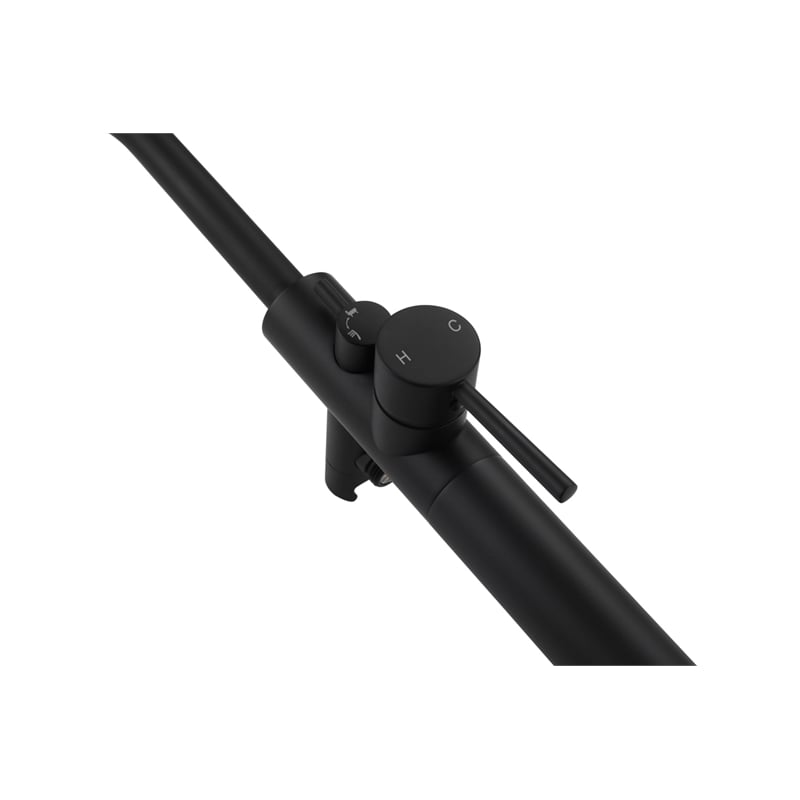 Elegant Kitchen and Bath Steven Brass Floor Mounted Tub Faucet in Matte Black