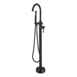 Elegant Kitchen and Bath Steven Brass Floor Mounted Tub Faucet in Matte Black