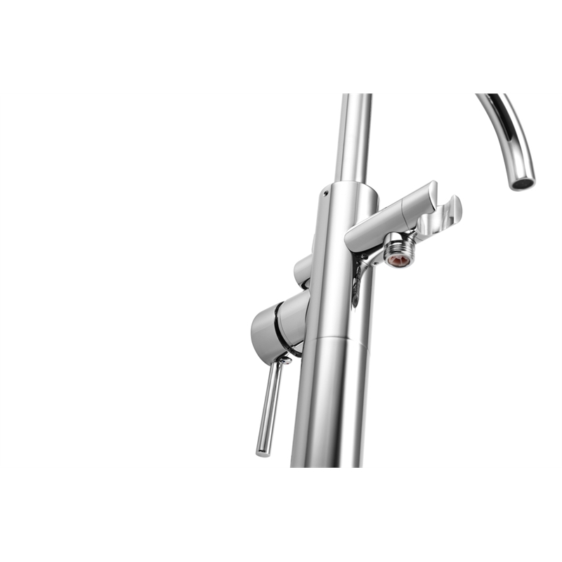 Elegant Kitchen and Bath Steven Brass Floor Mounted Tub Faucet in Chrome