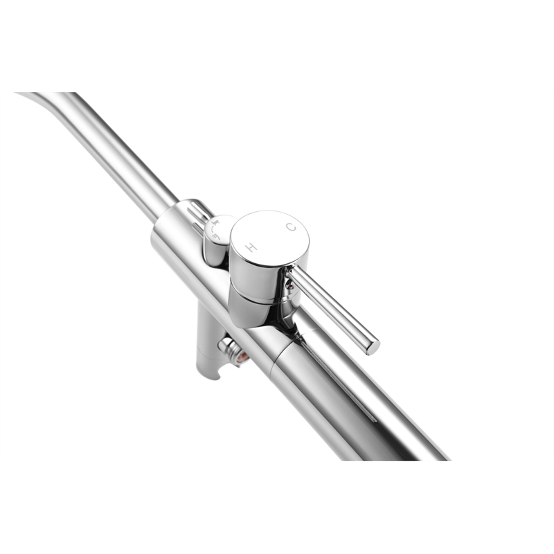 Elegant Kitchen and Bath Steven Brass Floor Mounted Tub Faucet in Chrome