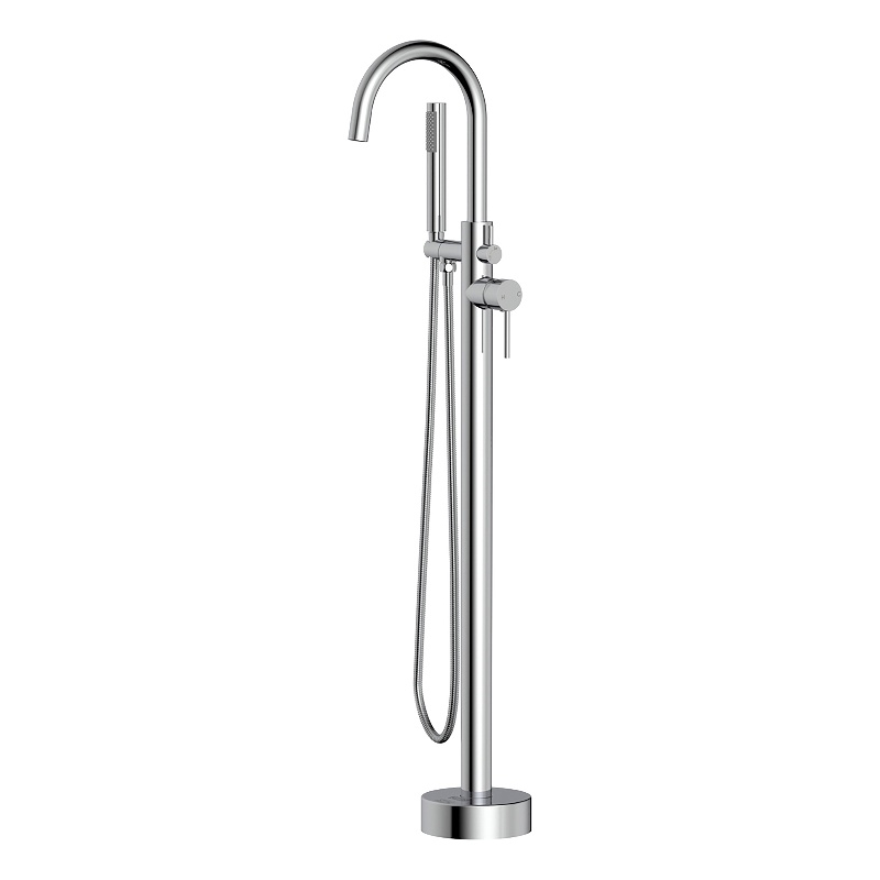 Elegant Kitchen and Bath Steven Brass Floor Mounted Tub Faucet in Chrome