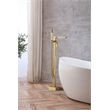 Elegant Kitchen and Bath Henry Brass Floor Mounted Tub Faucet in Brushed Gold