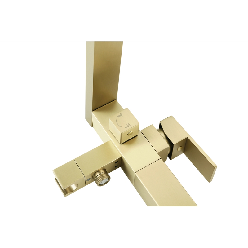 Elegant Kitchen and Bath Henry Brass Floor Mounted Tub Faucet in Brushed Gold