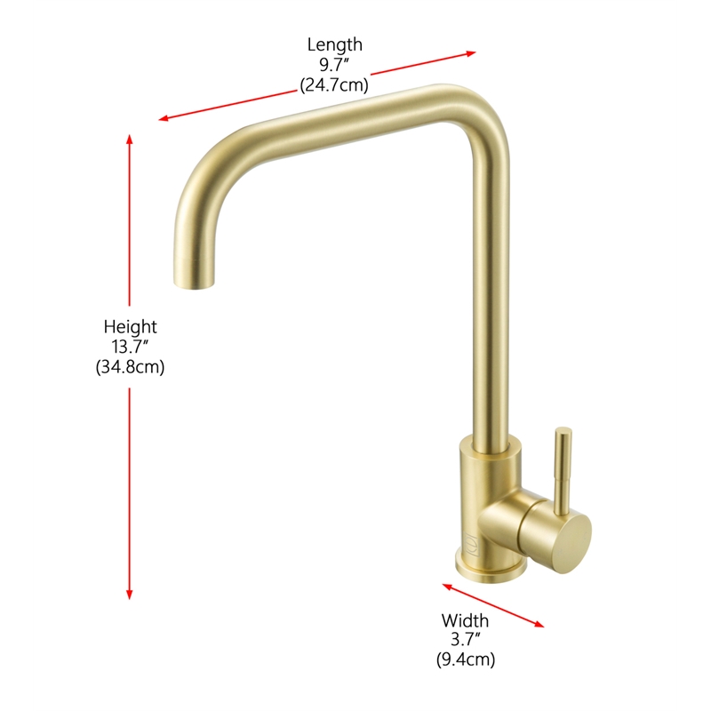 Elegant Kitchen and Bath Levi Stainless Steel Kitchen Faucet in Brushed Gold
