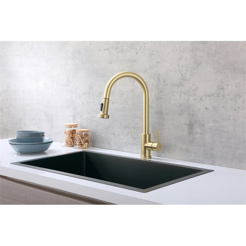 Elegant Kitchen and Bath Sem Stainless Steel Kitchen Faucet in Brushed Gold