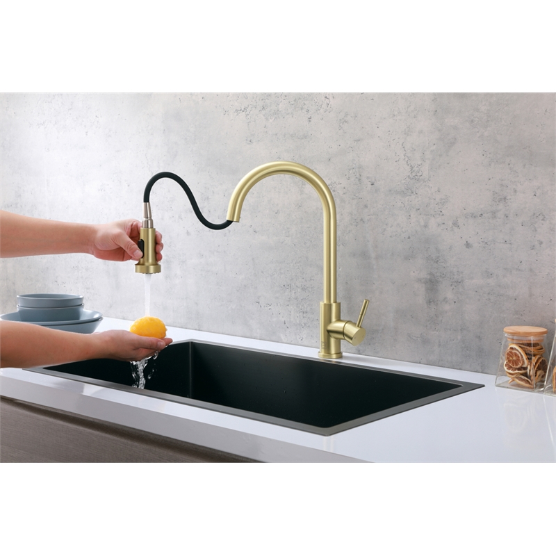 Elegant Kitchen and Bath Sem Stainless Steel Kitchen Faucet in Brushed Gold