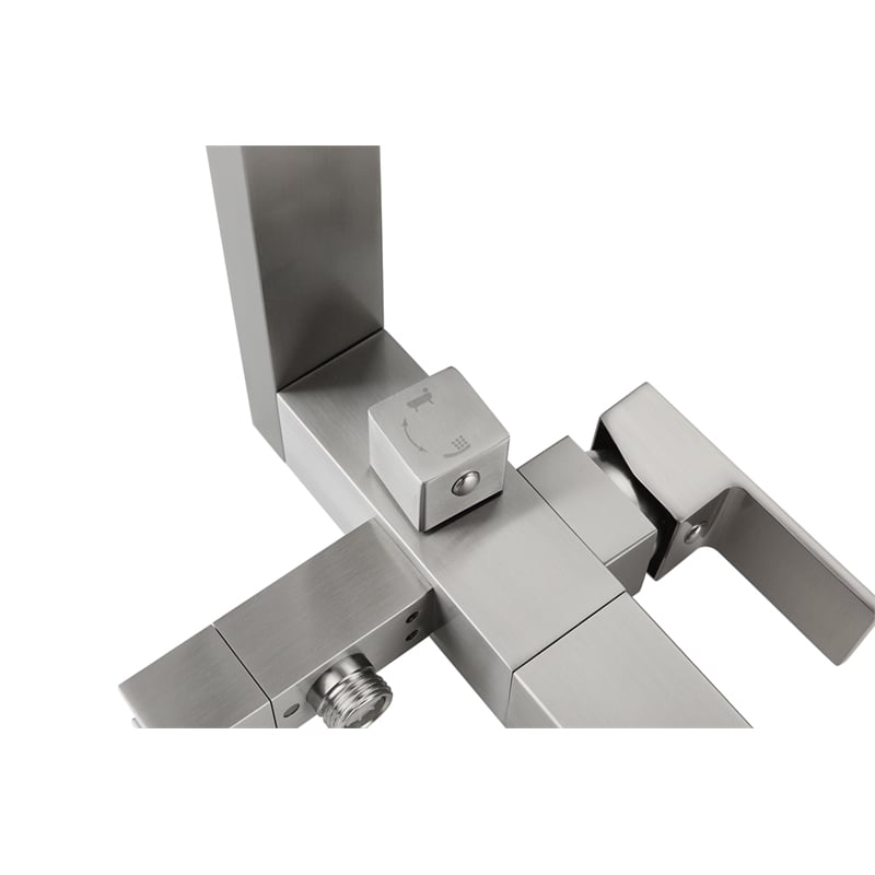 Elegant Kitchen and Bath Henry Brass Floor Mounted Tub Faucet in Brushed Nickel