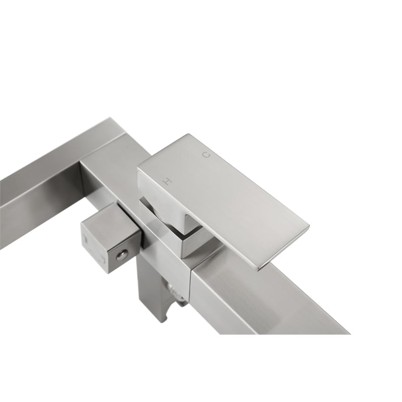 Elegant Kitchen and Bath Henry Brass Floor Mounted Tub Faucet in Brushed Nickel